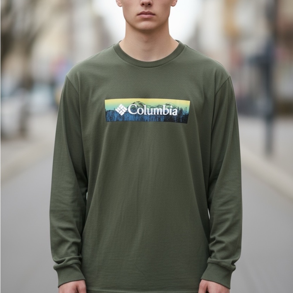Columbia Men's Olive Green Long Sleeve Shirt